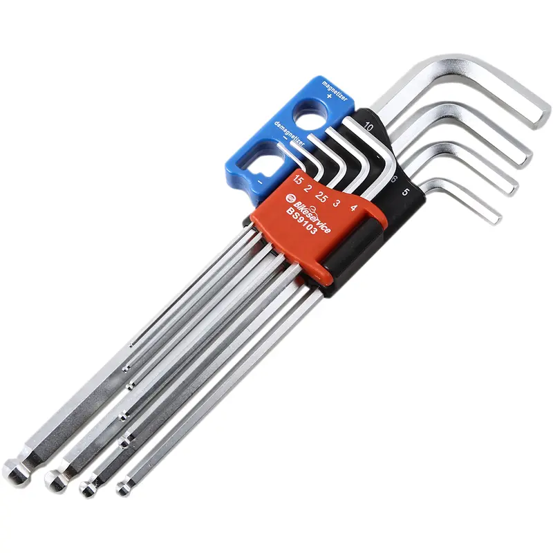 BIKESERVICE Magnetic Ball Point Hex Key- 9-Piece BS9103