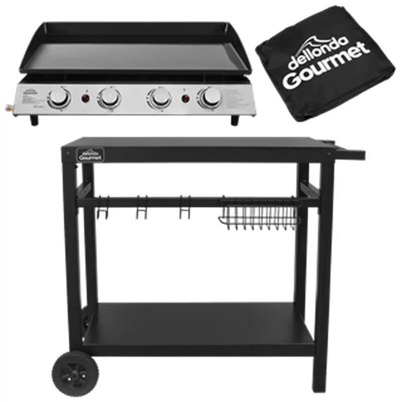 Sealey | Dellonda 4 Burner Portable Gas Plancha, Cover & Trolley - DG251