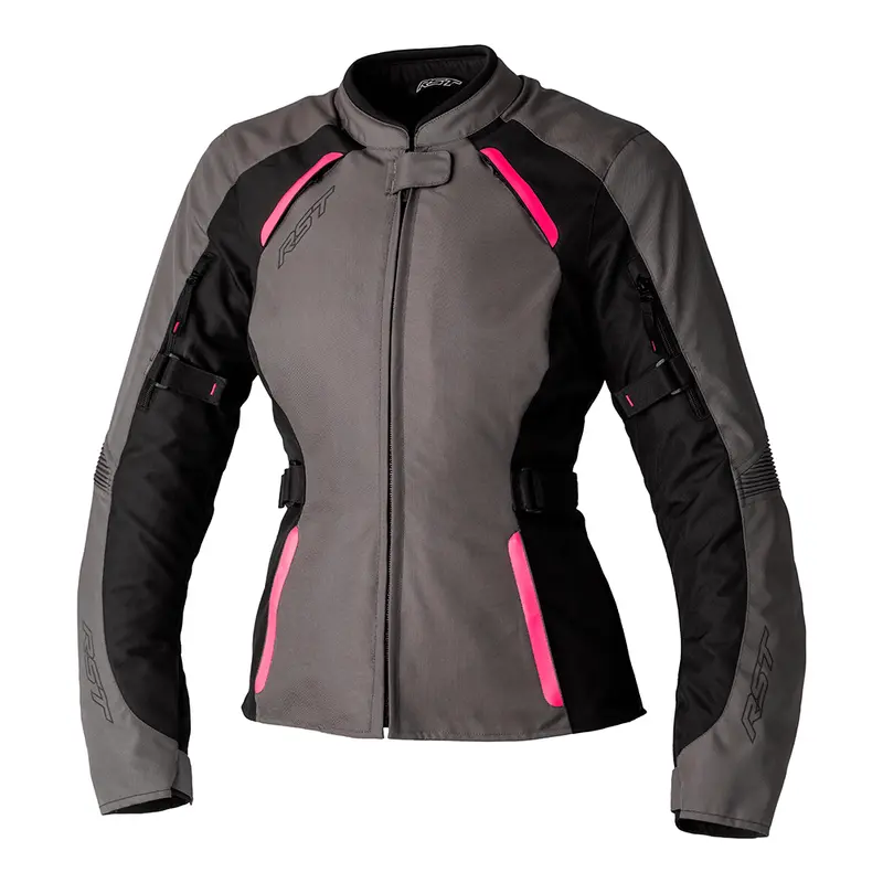 RST AVA CE LADIES TEXTILE JACKET [BLACK/NEON PINK]