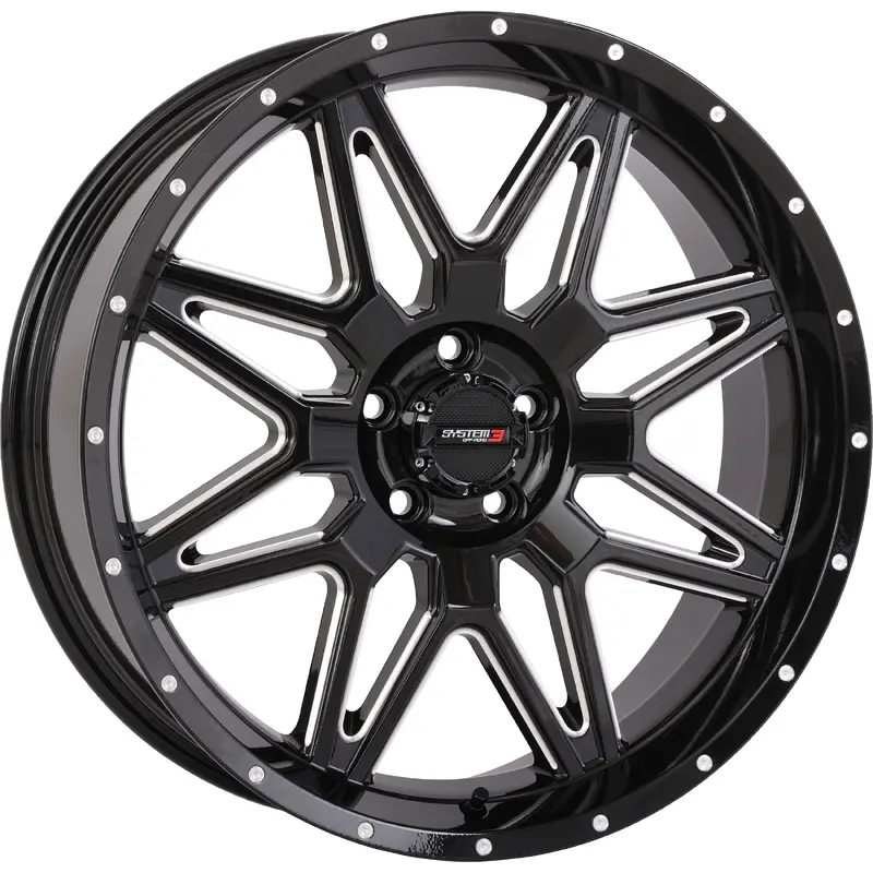 ST7 WHEEL 20X7 4+3 (+10MM) 5/4.5 GLOSS BLACK MILLED
