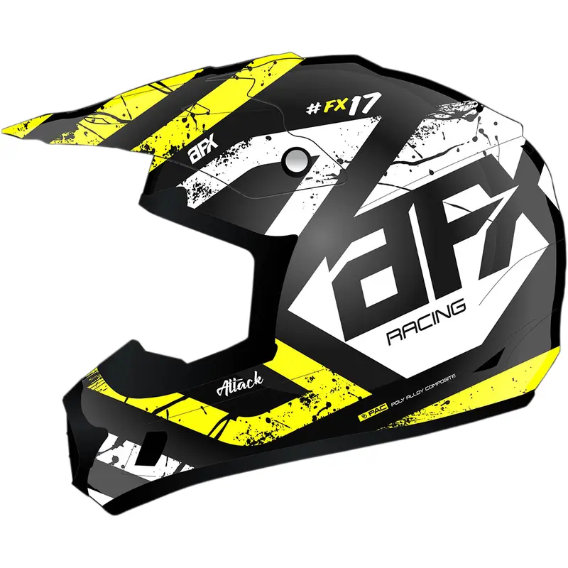 AFX FX-17Y Helmet - Attack - Matte Black/Hi-Vis Yellow - Large 0111-1416