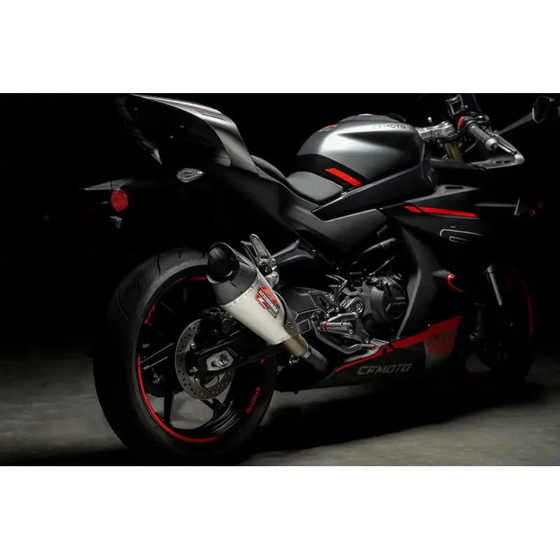 YOSHIMURA - CFMOTO 450SS - AT2 Stainless Slip-On Exhaust w/ Stainless Muffler
