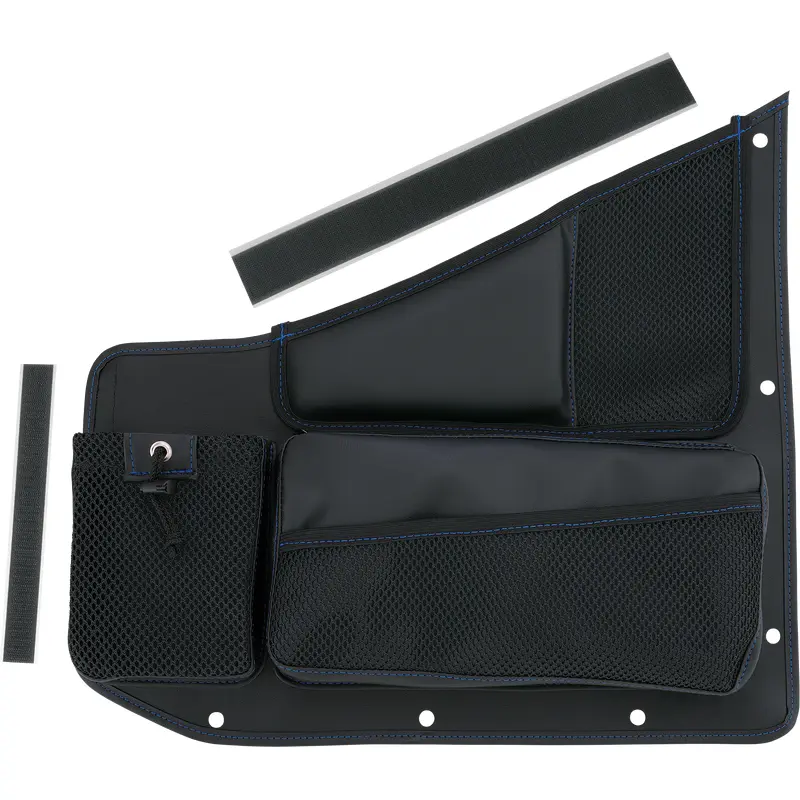 SHOW CHROME Kaliber Organizer - Passenger - Black w/ Blue Stitching H44-7PBLU