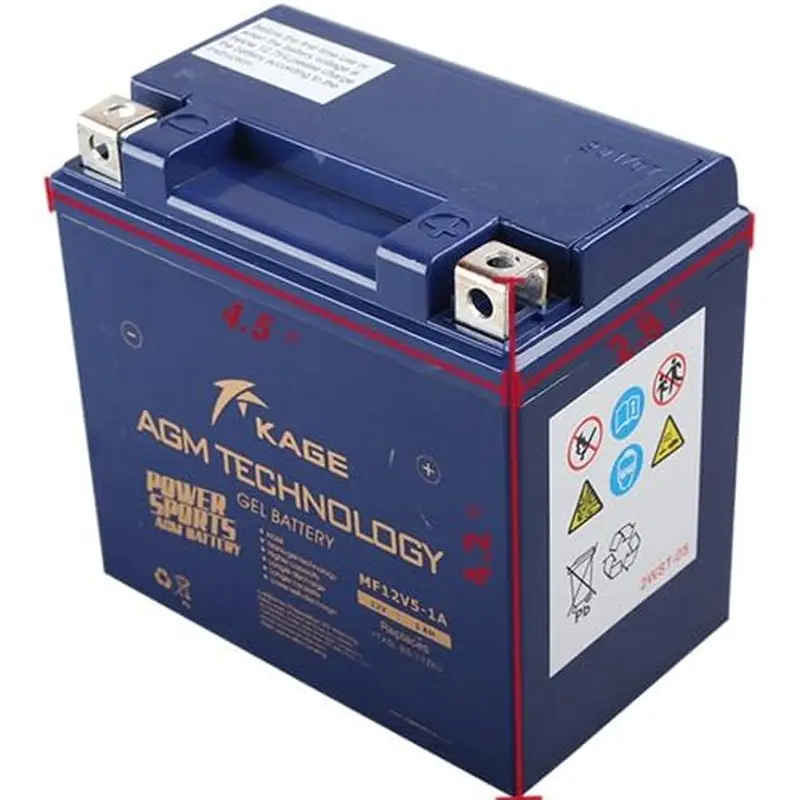12V 5Ah Nano Silica Gel Battery no Electrolyte Acid for Dirt Bikes, Scooters