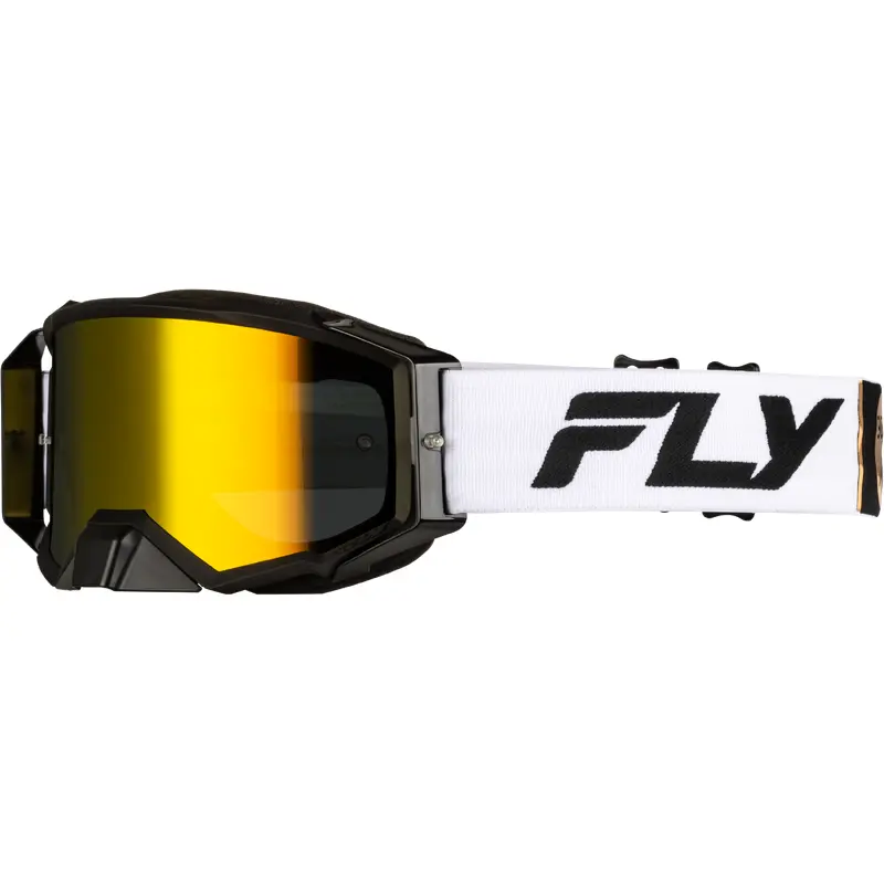 Zone Pro Goggle White/Blk/Gold W/ Gold Mirror/Smoke Lens