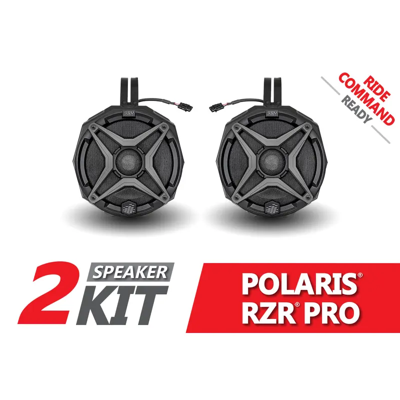 2020-2024 Polaris RZR Pro 6.5in Cage-Mount Plug-&-Play Speaker-Pods for Ride Command