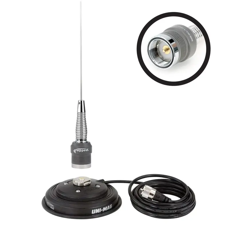 VHF ANTENNA KIT WITH 1/2 WAVE NO GROUND PLANE (NGP) ANTENNA & MAGNETIC MOUNT