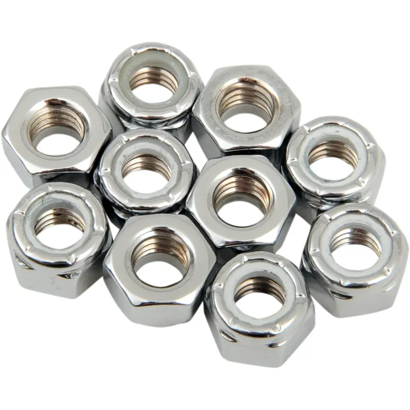DRAG SPECIALTIES Nuts - Nylon - Chrome - 5/16"-18 MPB275