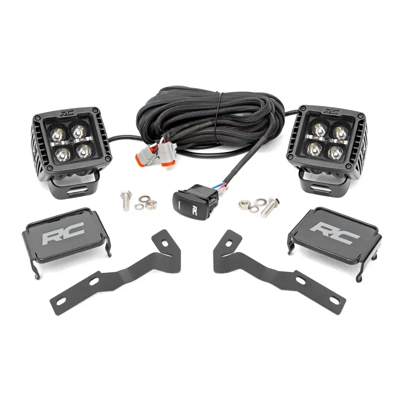 LED Light Kit | Ditch Mount | 2" Black Pair | White DRL | Toyota Tacoma (16-23) | 71082