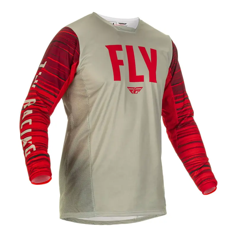 Fly Racing Kinetic Wave Jersey - Light Grey / Red