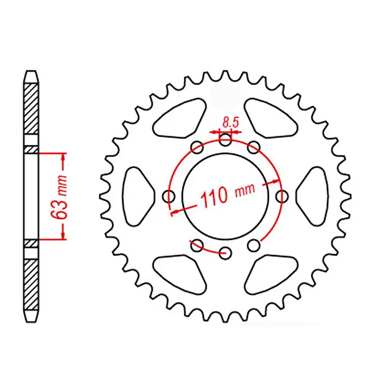 MTX 890 Steel Rear Sprocket #520