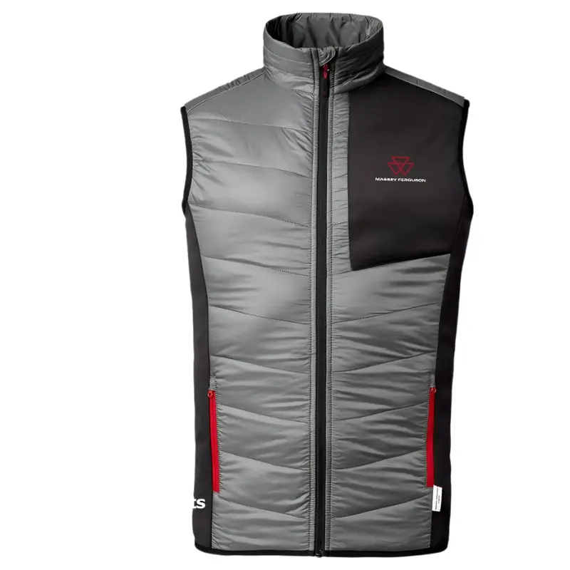 Massey Ferguson Mens Quilted Gilet  Grey & Black | X993312209