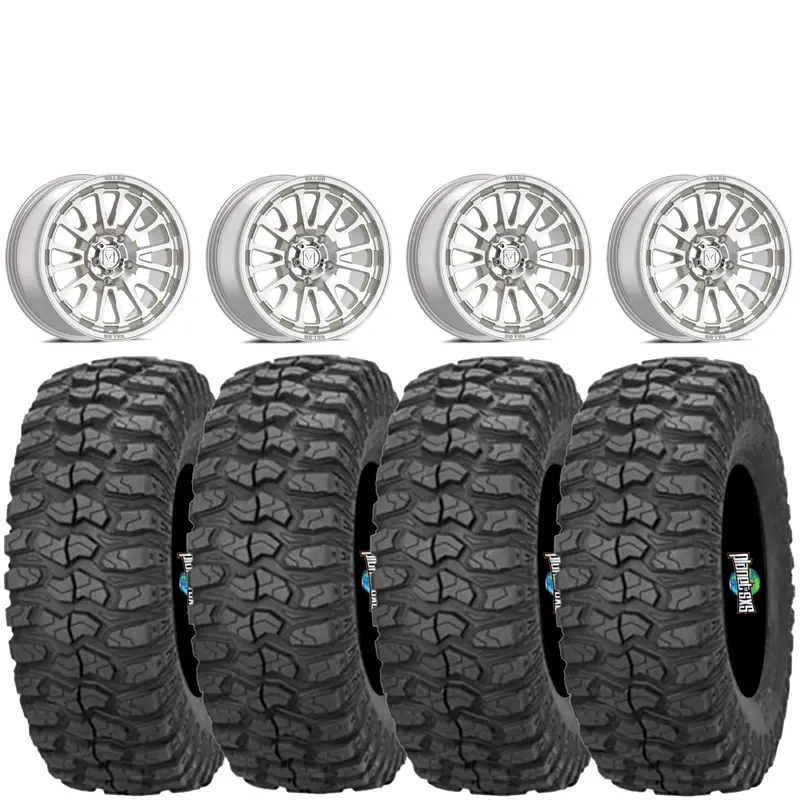 Valor V14 Raw Machined 5/4.5 5+2 mounted on Sedona Rock a Billy Tires