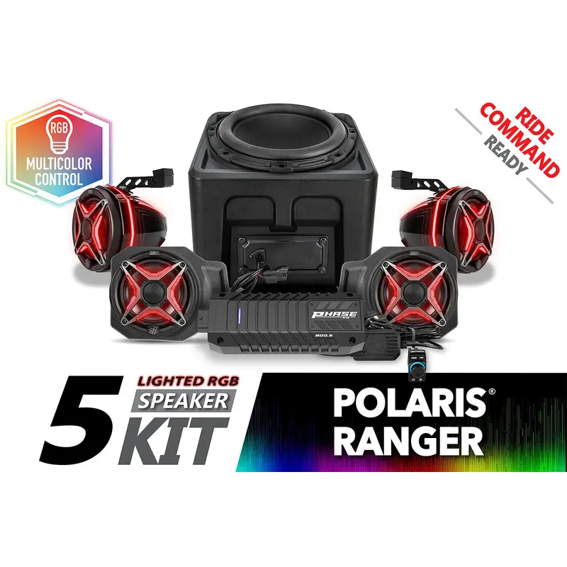 2018-2024 Polaris Ranger XP1000 V-Spec 5-Speaker Audio System for Ride Command