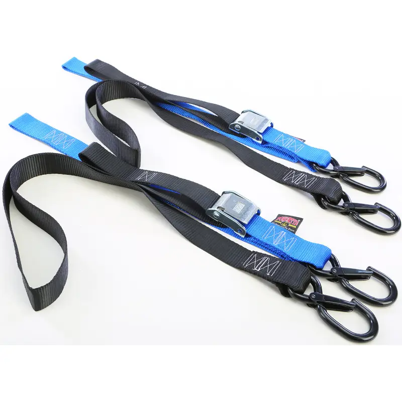 Tie Down Cam Sec Hook Soft Tye 1.5"X6' Black/Blue Pair