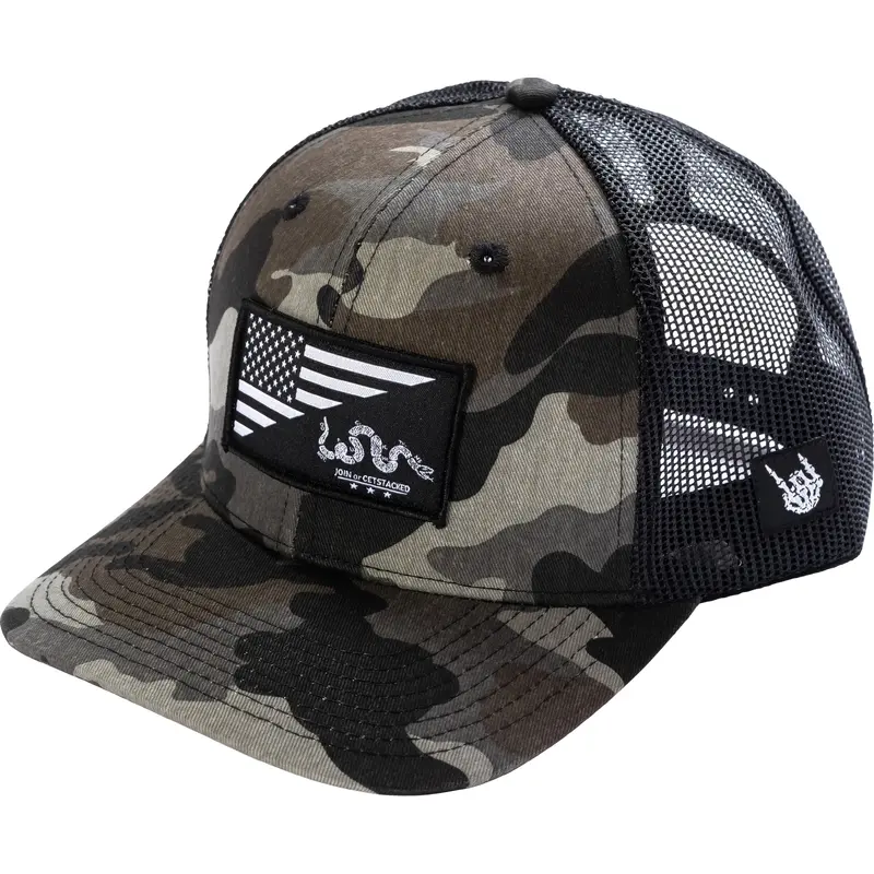 Snake and Flag Camo Trucker Hat