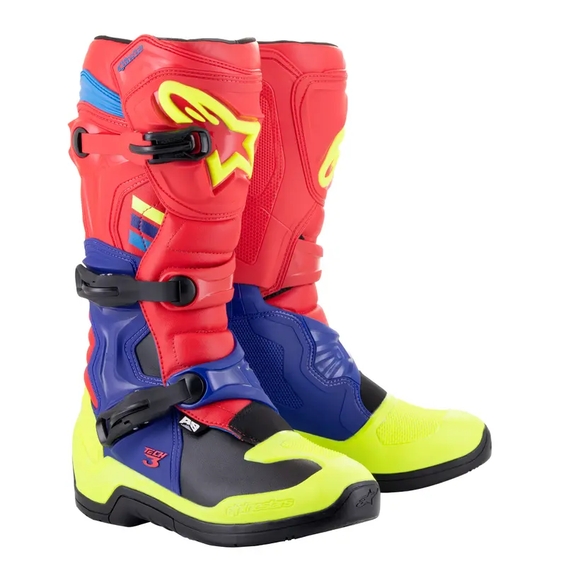 Tech 3 Boots Bright Red/Blue/Fluo Yel Sz 16