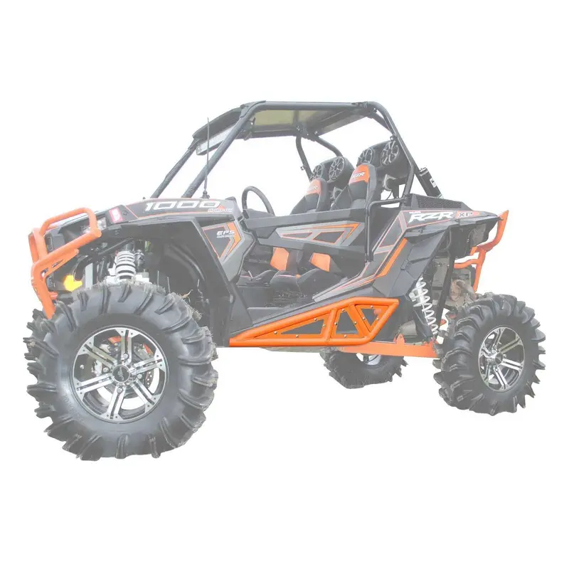 SuperATV Heavy Duty Rock Slider Nerf Bars for Polaris RZR XP 1000 - Orange