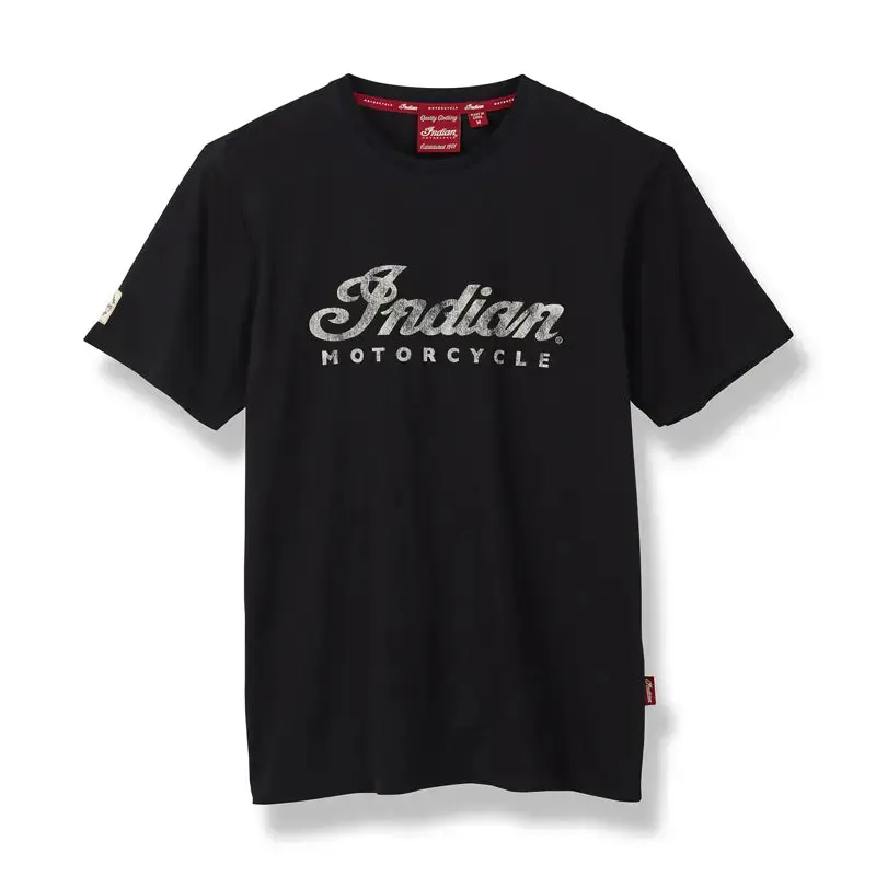 Indian Mens Script Logo Tee black