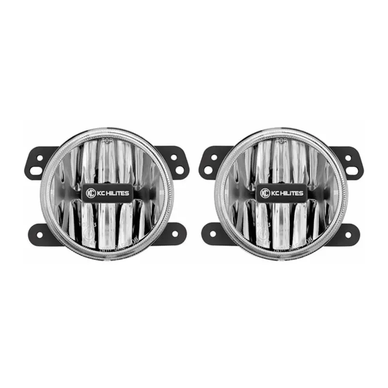 KC HiLiTES 4" Gravity LED G4 SAE Fog Lights - Fog Beam - Pair - 10-24 Jeep JK/JL/JT