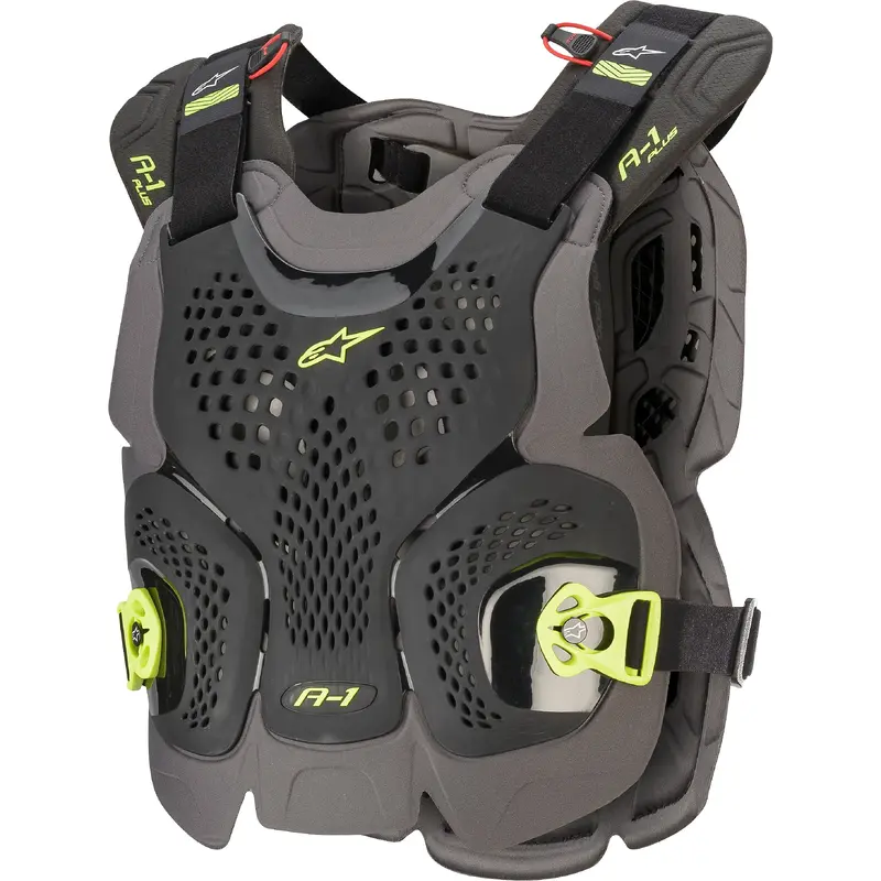 ALPINESTARS A-1 PLUS CHEST PROTECTOR BLK/ANTH/FLUO YLW MD/LG 6700120-1155-M/L