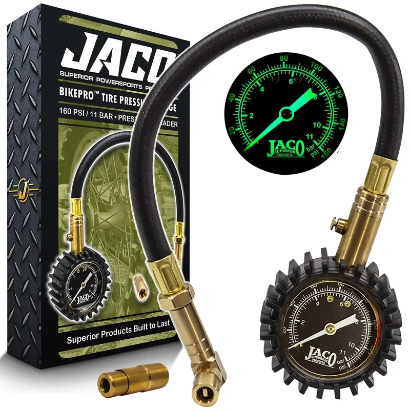 BikePro Presta Tire Pressure Gauge - 160 PSI | Presta & Schrader (Hybrid/Road Bikes)