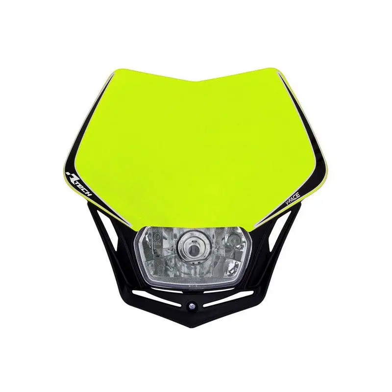 FULL LED HEADLIGHT RTECH V FACE NEON YELLOW BLACK UNIVERSAL