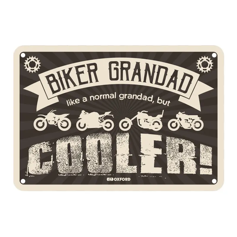 Oxford Garage Metal Sign: "Biker Grandad Cooler"