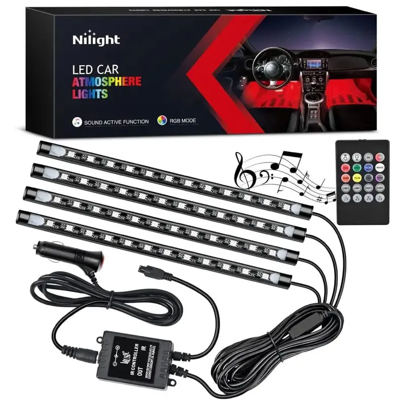 48Leds RGB Interior Light Strip Remote Control 4PCS