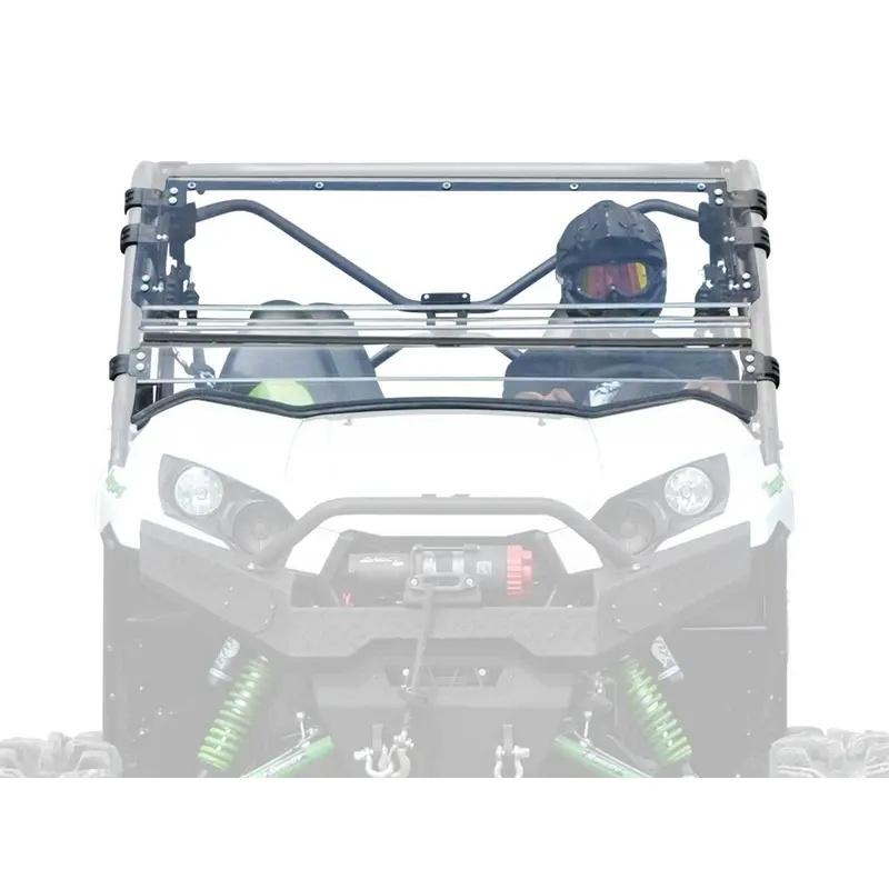 SuperATV Scratch Resistant Flip Windshield for Kawasaki Teryx 800 / 4 (2016+)