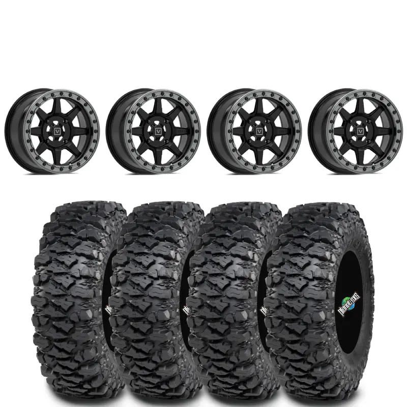 Valor Offroad V13 Satin Black beadlock on ITP Savage XT | 5/4.5