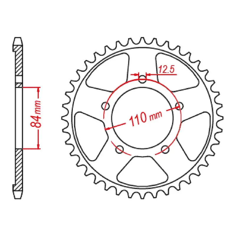 MTX 1225 Steel Rear Sprocket #520