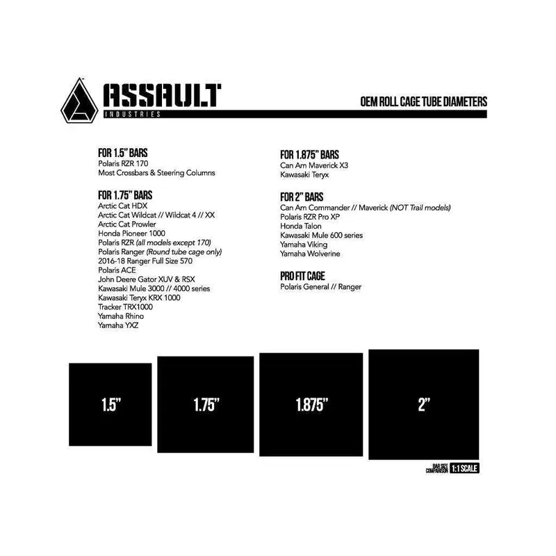 Assault Industries 55deg Top Tube Light Bar Mount Brackets (Set of 2)