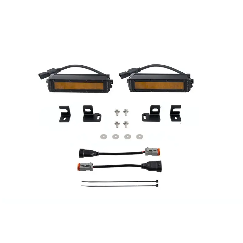 Diode Dynamics 2024+ Toyota Tacoma SS6 LED Fog Light Kit - Amber Wide