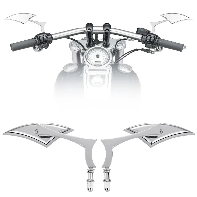 Chrome Spear Blade Mirrors for Street Glide Electra Glide Softail Dyna