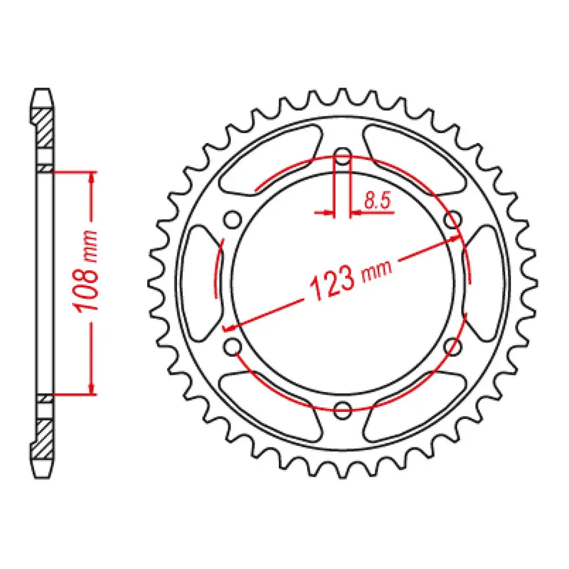 MTX 025 Steel Rear Sprocket #428 (11-025)