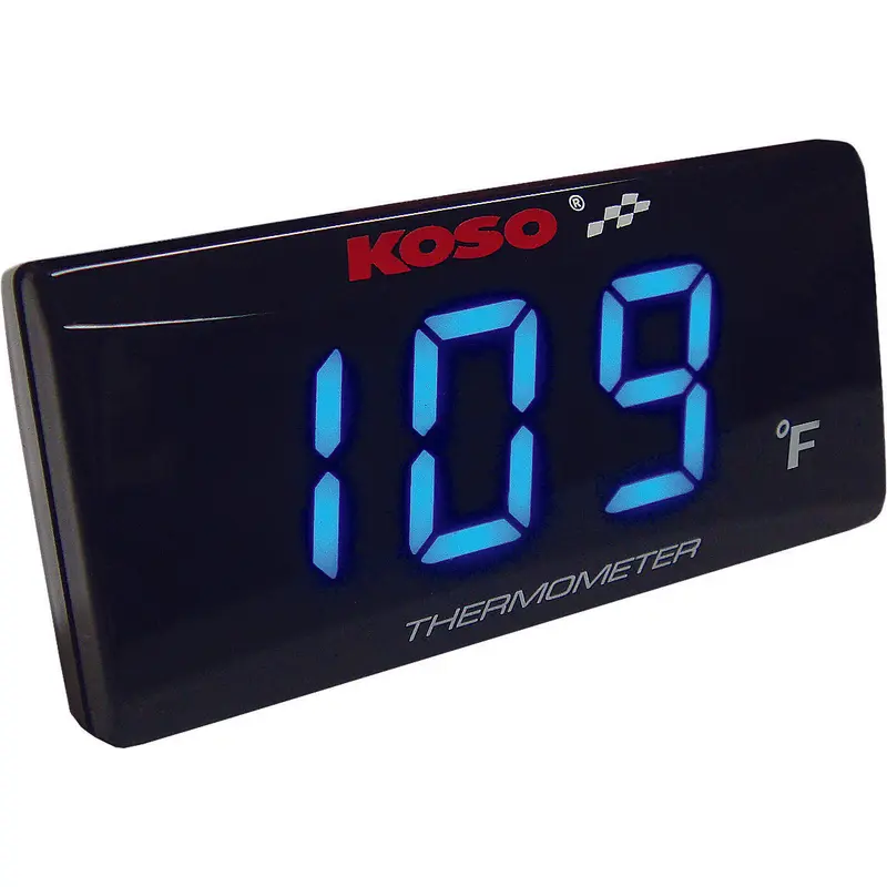 KOSO SUPER SLIM TEMPERATURE GAUGE BLUE DISPLAY BA024B11