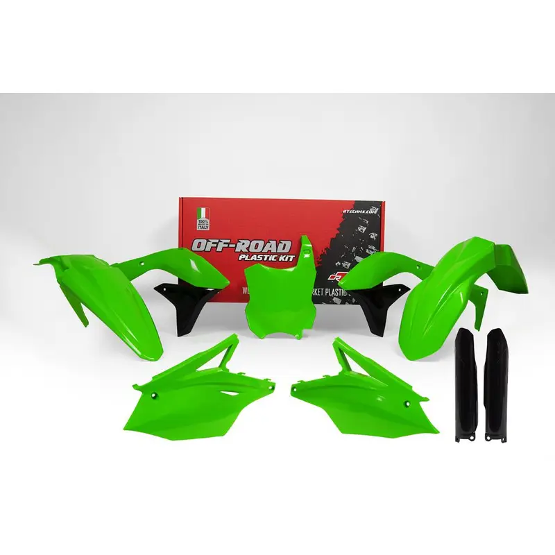 PLASTICS KIT RTECH 6 PIECE NEON GREEN KAWASAKI KX250 17-20