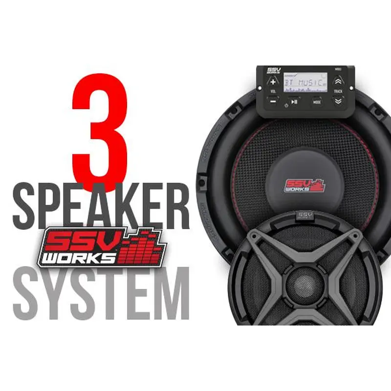 POLARIS RZR XP 1000 AND XP4 1000 COMPLETE SSV WORKS 3 SPEAKER PLUG-AND-PLAY SYSTEM