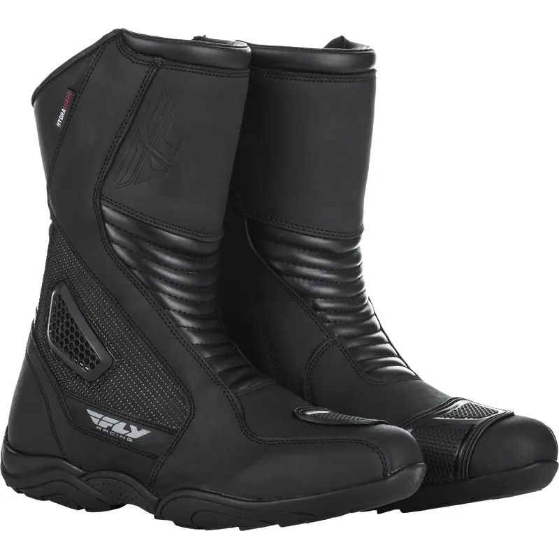 FLY RACING Milepost Boots Black Size 14 - Premium Leather Motorcycle Footwear