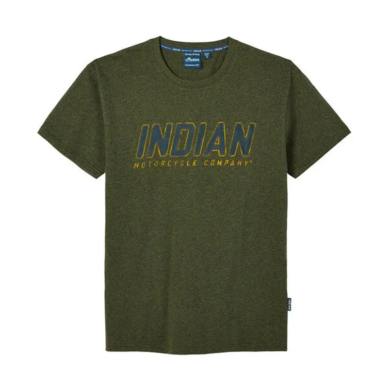 Indian Men's Block Track T-Shirt, Khaki