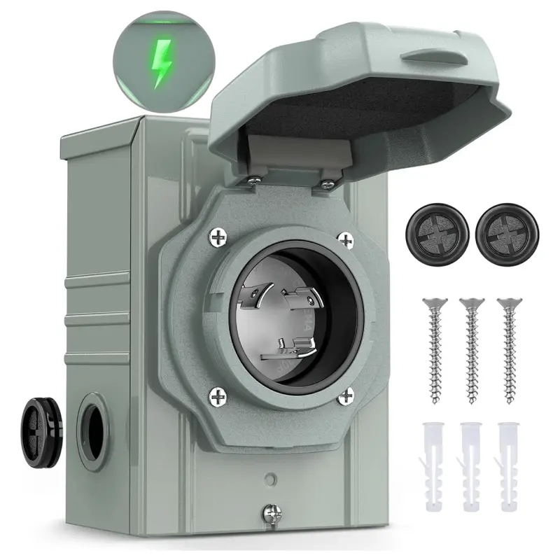 30 Amp 3 Prong Generator Power Inlet Box
