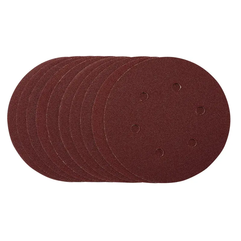 Draper Sanding Discs, 150mm, Hook & Loop, 80 Grit, (Pack Of 10) - SDHAL150