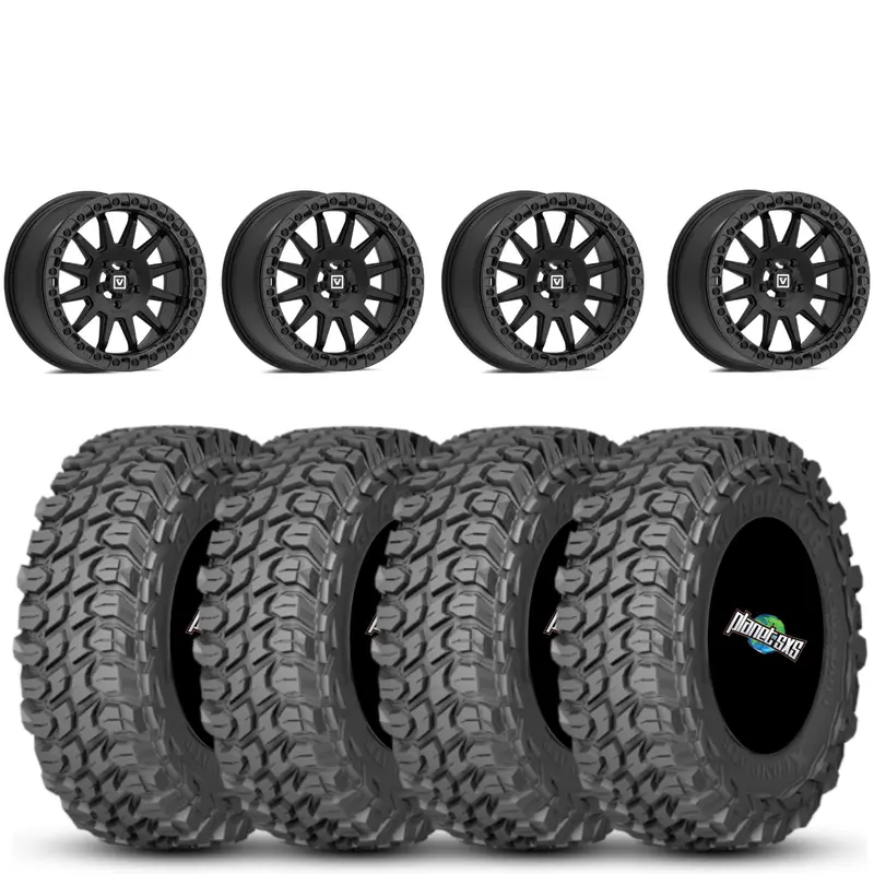 Valor V09 Beadlock 15x7 Satin Black 5+2 4/137 on Gladiator X Comp 10 Ply 35x10-15