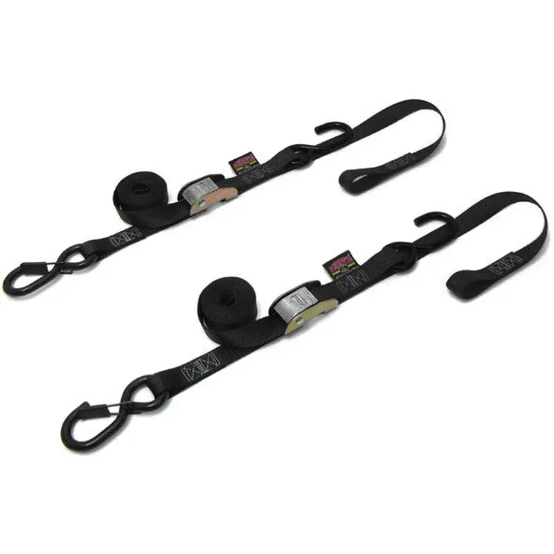 POWERTYE TIE-DOWN CAM SEC HOOK SOFT-TYE 1"X6' BLACK/BLACK PAIR 23622-S