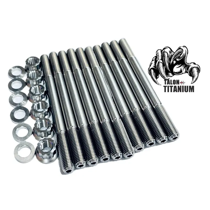 Best 09-14 YZFR1 Cylinder Head Studs TITANIUM Head Stud Bolt 12 Pt Nut Kit Set