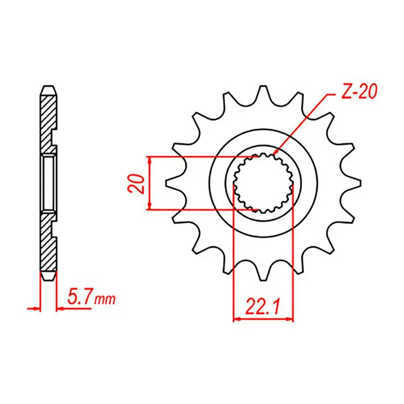 MTX 1590 Steel Front Sprocket #520
