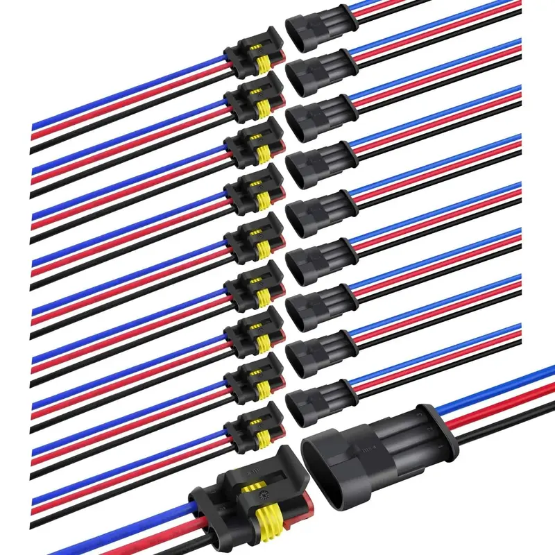 3Pin Electrical Wire Connectors Male and Female Plug