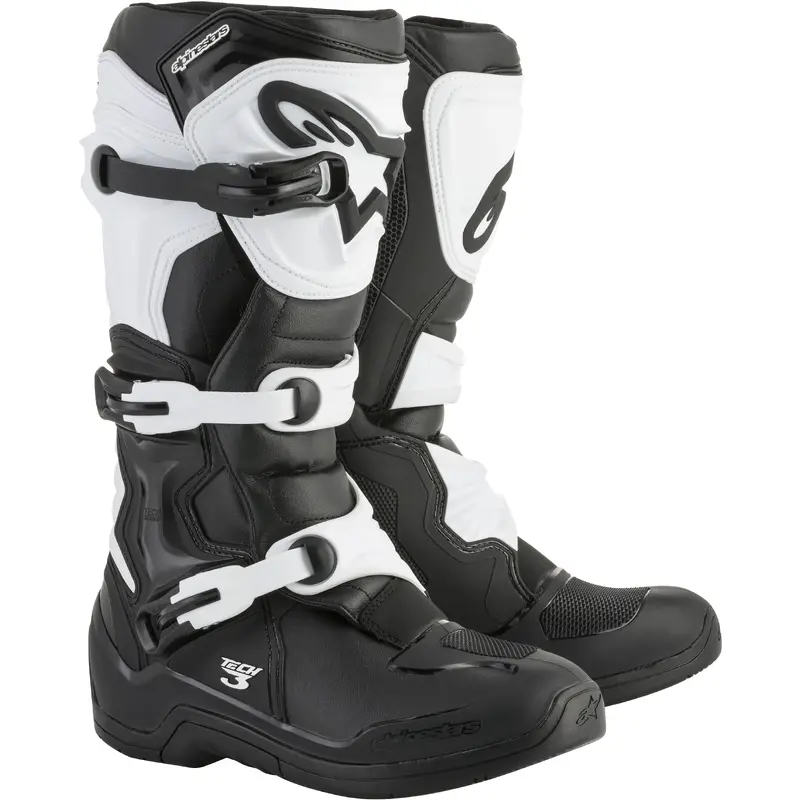 Alpinestars Tech 3 Boots Black/White Size 15 - Part Number 2013018-12-15