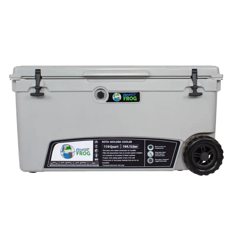 Frosted Frog 110 QT Cooler with Wheels  Cool Gray, 110QT